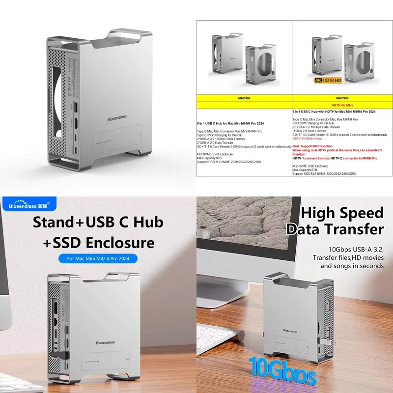 Docking Station Usb C - Mini M4 Stand Hub Dock USB