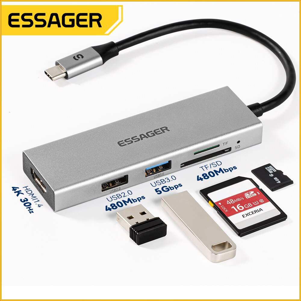 Essager 5 in 1 USB C HUB HDMI- - Docking Station Usb C incelemesi ve fiyatı